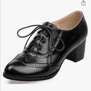Vintage Oxford chunky block heel